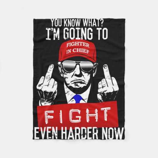 ドナルド・トランプ中指Pro Republオフ フリースブランケット (正面)