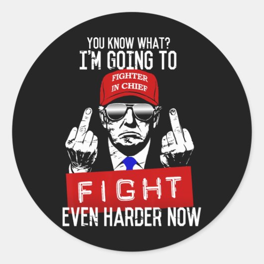 ドナルド・トランプ中指Pro Republオフ ラウンドシール (正面)