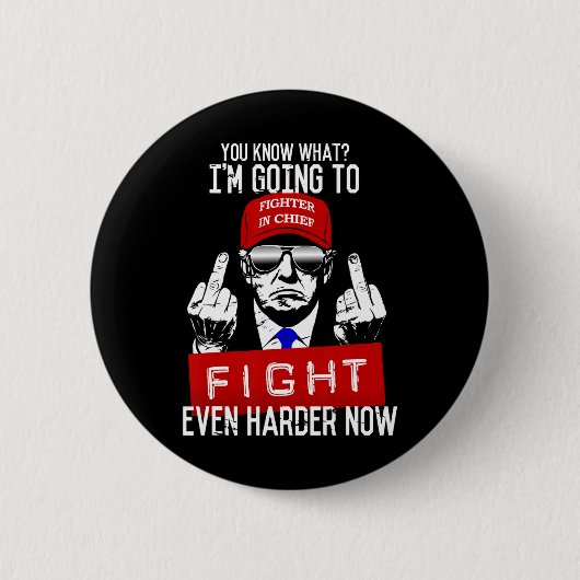 ドナルド・トランプ中指Pro Republオフ 缶バッジ (正面)