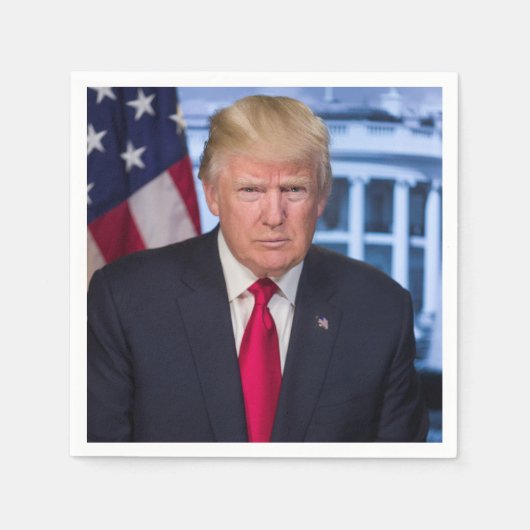 ドナルド・トランプ公式大統領のポートレート スタンダードカクテルナプキン (正面)