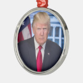 ドナルド・トランプ公式大統領のポートレート メタルオーナメント (左)