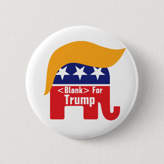 ドナルド・トランプ共和党ゾウの髪型 - カスタムテキストを追加 缶バッジ