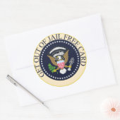 ドナルド・トランプ共和党大統領：刑務所から出る ラウンドシール (封筒)