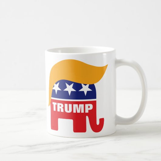 ドナルド・トランプ共和党象髪のロゴ コーヒーマグカップ (右)