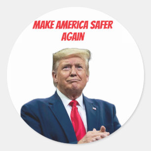 ドナルド・トランプ再びアメリカをより安全にするステッカー2024 ラウンドシール