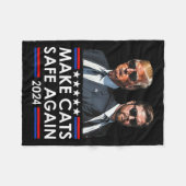 ドナルド・トランプ再び猫を安全にする2024ディベートFunn フリースブランケット (正面(横))