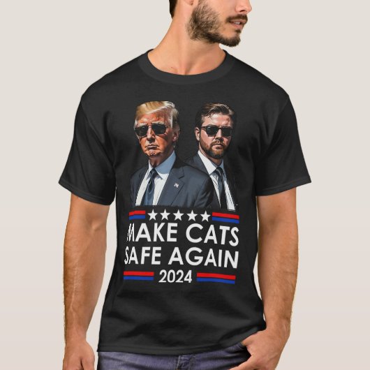 ドナルド・トランプ再び猫を安全にする2024ディベートFunn Tシャツ (正面)