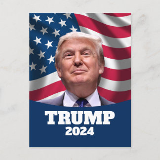 ドナルド・トランプ写真米国国旗 – President 2024 ポストカード