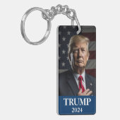 ドナルド・トランプ写真 – トランプ2024保アメリカ素晴らし キーホルダー (正面左)
