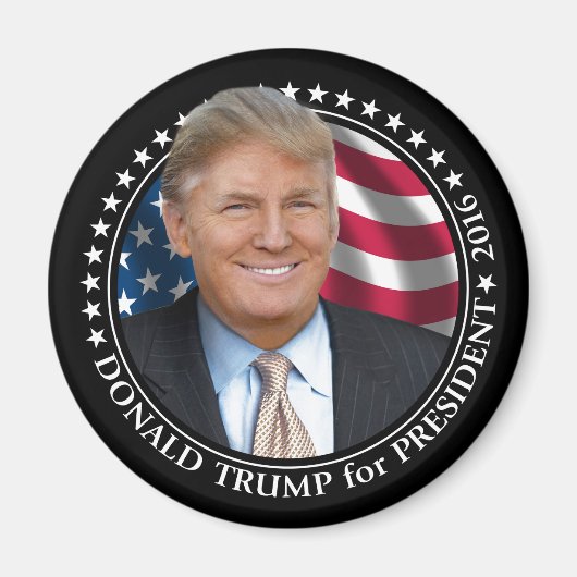 ドナルド・トランプ写真 - 大統領 2016 マグネット (正面)