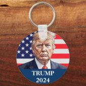 ドナルド・トランプ写真 – 社長は十分に言った キーホルダー (正面)