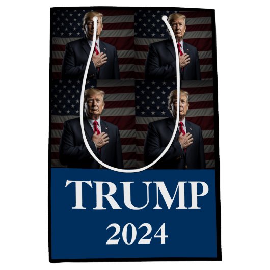 ドナルド・トランプ写真 – 社長 – 十分に言った ミディアムペーパーバッグ (正面)