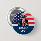 ドナルド・トランプ写真 – 社長 – 十分に言ったPinba 缶バッジ (正面&裏面)