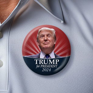 ドナルド・トランプ写真 – 2024年社長 缶バッジ