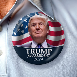 ドナルド・トランプ写真 – 2024年社長 缶バッジ