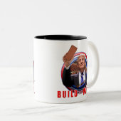 ドナルド・トランプ壁の大統領のコーヒーカップを造って下さい ツートーンマグカップ (正面右)