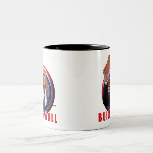 ドナルド・トランプ壁の大統領のコーヒーカップを造って下さい ツートーンマグカップ (中央)