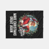 ドナルド・トランプ大統領が再びクリスマスを素晴らし飾る フリースブランケット (正面(横))