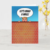 ドナルド・トランプ大統領が壁の漫画をおもしろい作る カード (黄色い花)