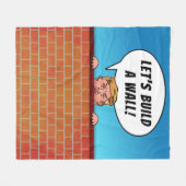 ドナルド·トランプ大統領が壁の漫画を作おもしろい成 フリースブランケット (正面(横))