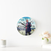 ドナルド・トランプ大統領が海軍艦艇を支持 ラウンド壁時計 (ホーム)