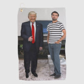 ドナルド·トランプ大統領に会った|写真の追加 ゴルフタオル (正面)