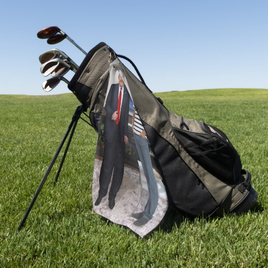 ドナルド·トランプ大統領に会った|写真の追加 ゴルフタオル (グリーン)