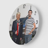 ドナルド・トランプ大統領に会った |写真の追加 ラージ壁時計 (傾斜)