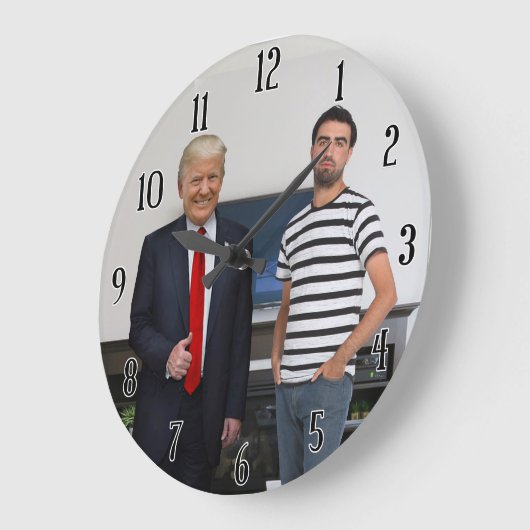 ドナルド・トランプ大統領に会った |写真の追加 ラージ壁時計 (傾斜)