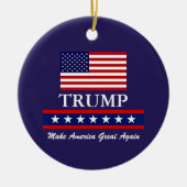 ドナルド・トランプ大統領のクリスマス装飾品 セラミックオーナメント (正面)