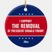 ドナルド・トランプ大統領の解任を支持 セラミックオーナメント (裏面)