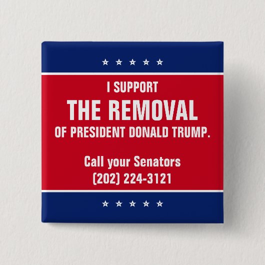 ドナルド・トランプ大統領の解任を支持 缶バッジ (正面)