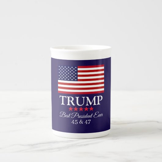 ドナルド・トランプ大統領は最高の大統領  ボーンチャイナマグカップ (正面)