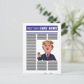 ドナルド・トランプ大統領フェイク・ニュースおもしろい漫画 ポストカード (スタンド正面)