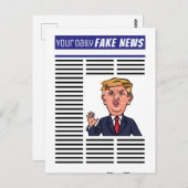 ドナルド・トランプ大統領フェイク・ニュースおもしろい漫画 ポストカード (正面/裏面)