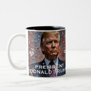 ドナルド・トランプ大統領モダンポートレート ツートーンマグカップ