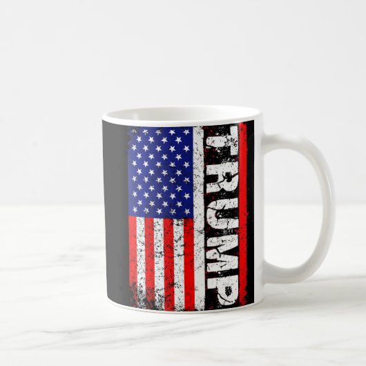 ドナルド・トランプ大統領ヴィンテージ米国国旗 コーヒーマグカップ (右)