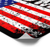 ドナルド・トランプ大統領ヴィンテージ米国国旗 ポスター (角)