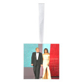 ドナルド・トランプ大統領写真クリスマス キューブオーナメント (右)