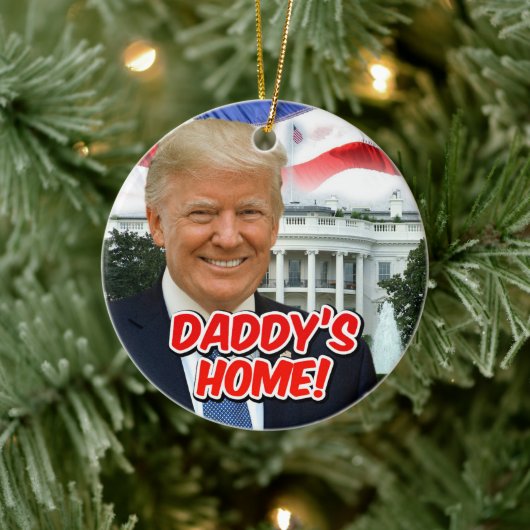 ドナルド・トランプ大統領勝利お父さんの家 セラミックオーナメント (ツリー)