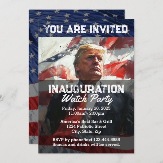 ドナルド・トランプ大統領就任式カスタムパーティー 招待状 (正面/裏面)