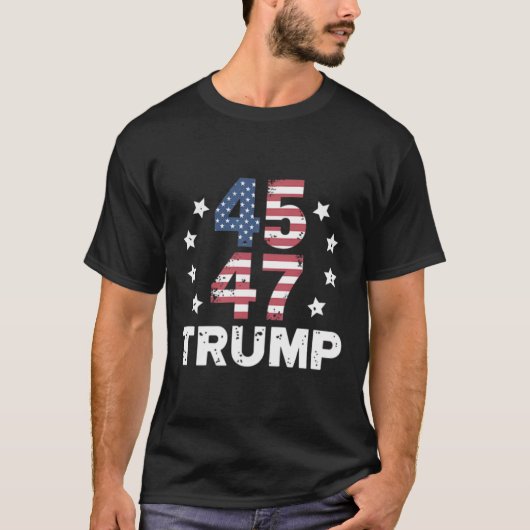 ドナルド・トランプ大統領就任式2025アメリカ合衆国旗 Tシャツ (正面)