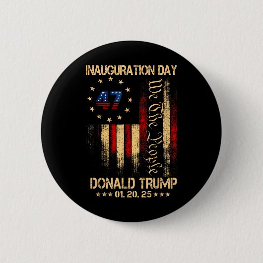 ドナルド・トランプ大統領就任式2025日 缶バッジ (正面)