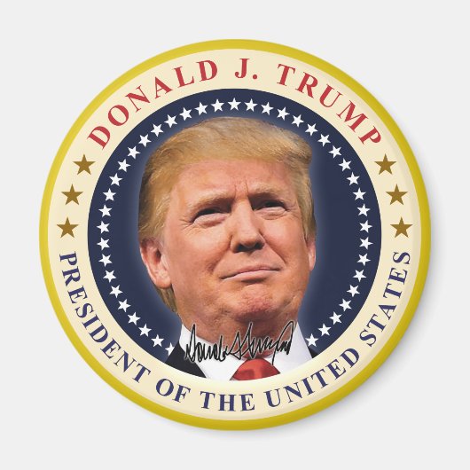 ドナルド・トランプ大統領就任記念グッズ マグネット (正面)