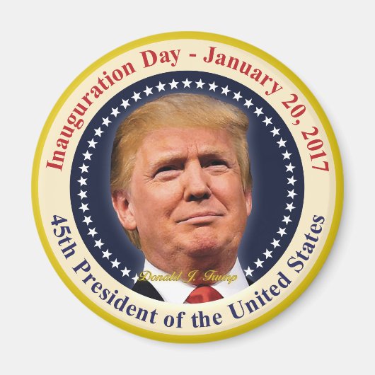 ドナルド・トランプ大統領就任記念グッズ マグネット (正面)