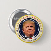 ドナルド・トランプ大統領就任記念グッズ 缶バッジ (正面&裏面)