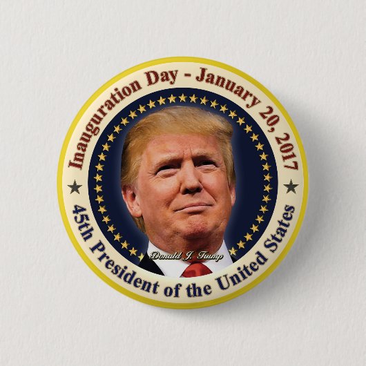 ドナルド・トランプ大統領就任記念グッズ 缶バッジ (正面)