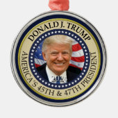 ドナルド・トランプ大統領第47代大統領2024写真 メタルオーナメント (正面)