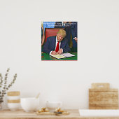ドナルド・トランプ大統領署名紙ポスター ポスター (キッチン)