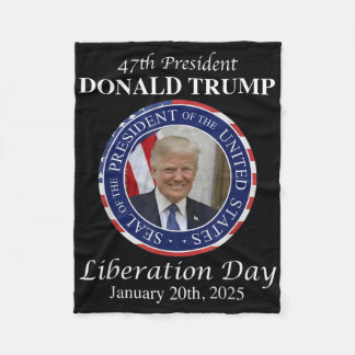ドナルド・トランプ大統領解放記念Tシャツ Li フリースブランケット